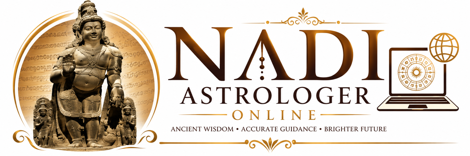 Nadi Astrology Online traditional banner with sacred imagery and astrology motif